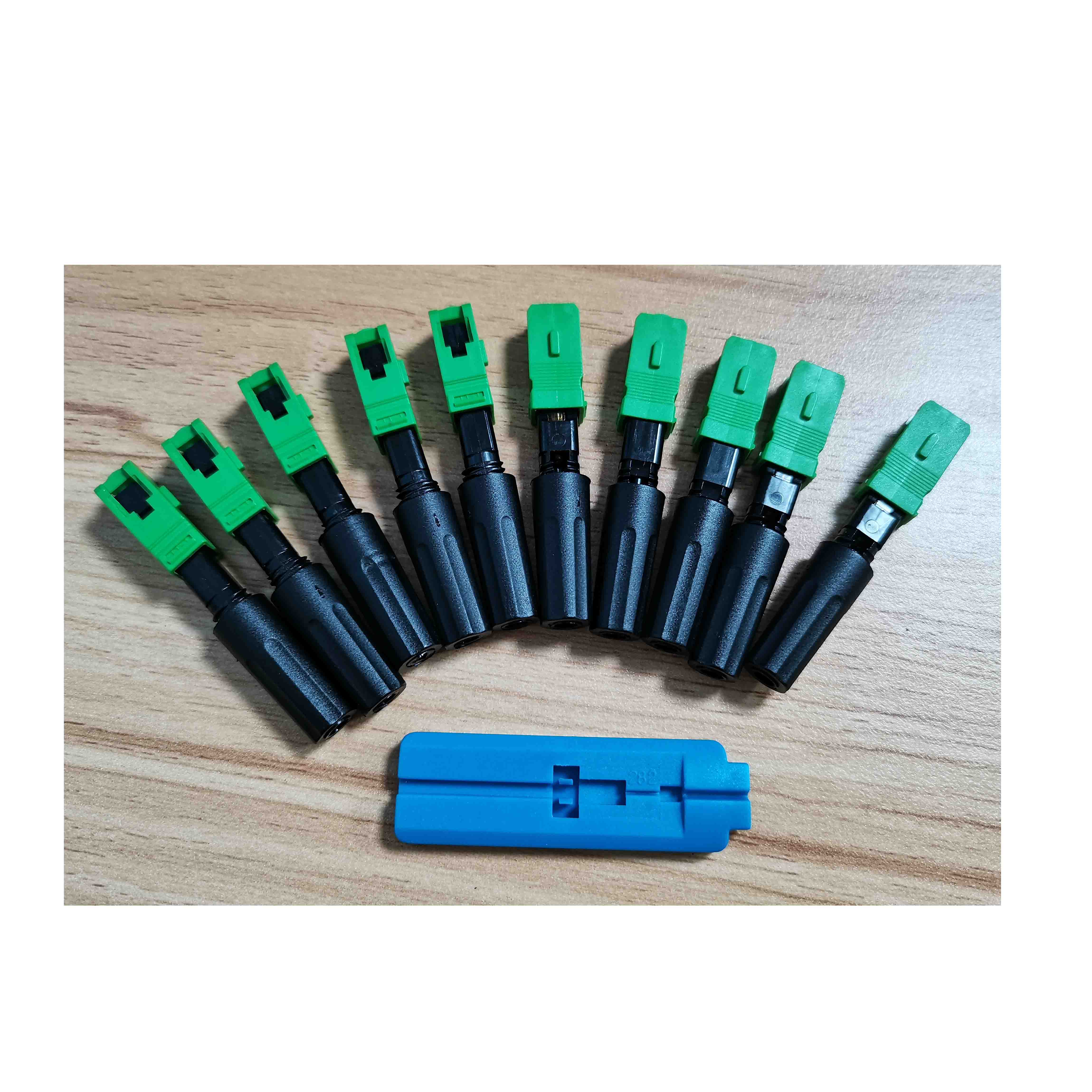 50MM Fiber embedded fast SC connector apc pc for drop cable 2*3mm 2mm or 3mm average 0.3dB